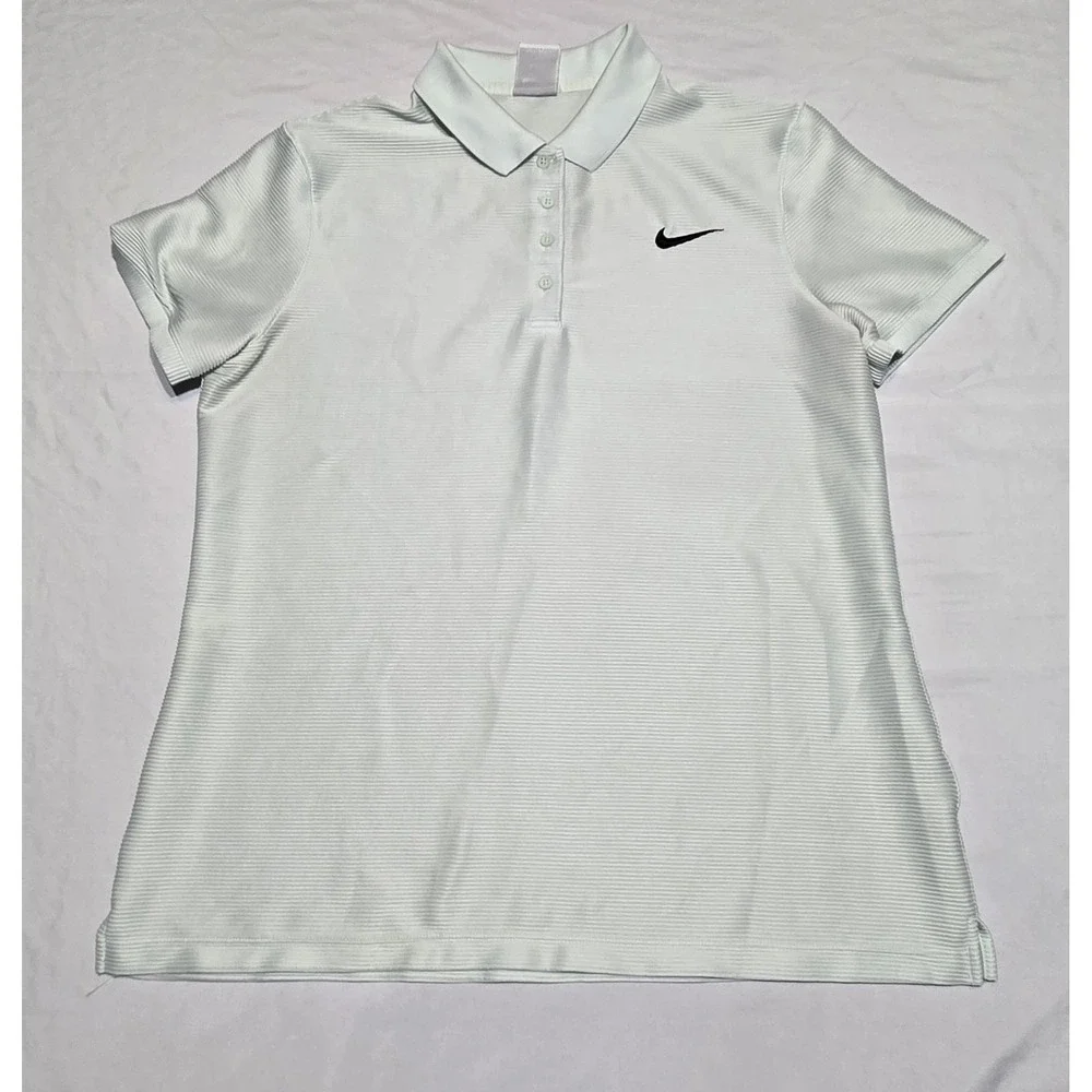 Nike Victory Dri-FIT Golf Polo Ribbed Shirt Womens Large Light Mint Green Golf